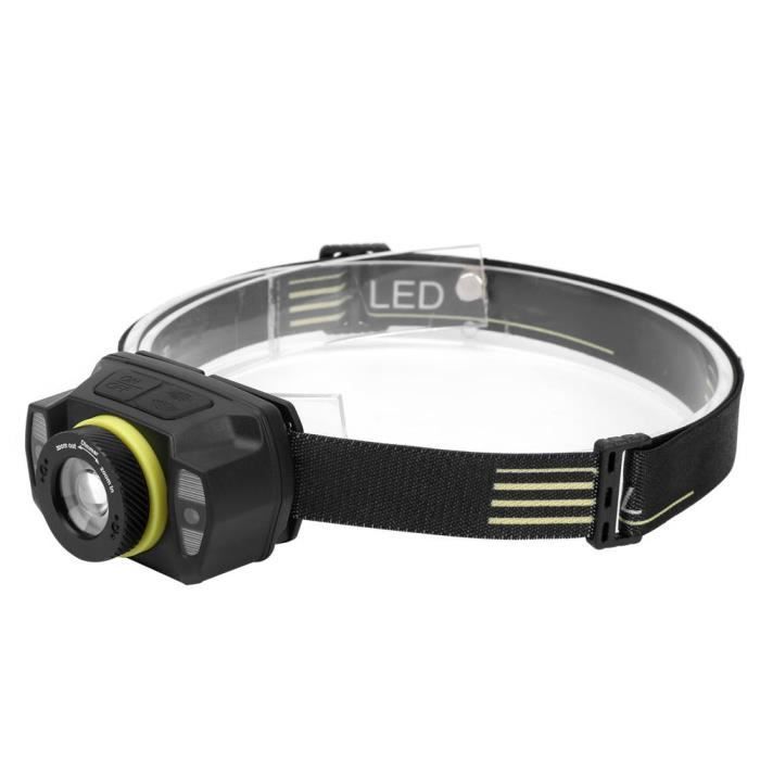 ARAMOX Lampe frontale d'interaction Lumière Avant Forte Luminosité XPG+LED de Zoom d'Interaction de Secousse Batterie Intégrée