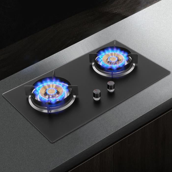 Plaque de Cuisson,Brûleur Table de Cuisson Gaz Cuisinière à gaz 2 brûleurs WOK #1 MILLIONTEK