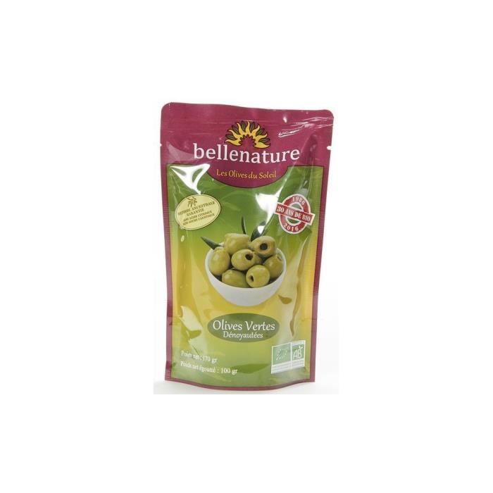 Olives vertes dénoyautées doypack 100gr