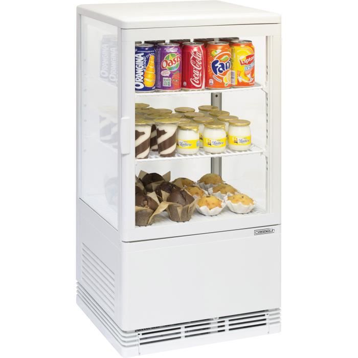 Mini Vitrine Réfrigérée Positive à Poser - Blanche 58 litres - Casselin