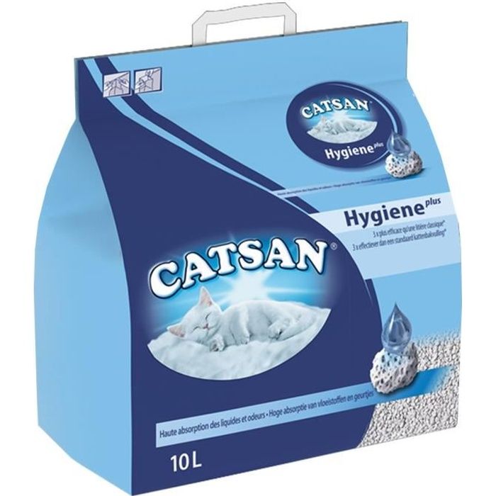 Catsan Minérale Hygiène Plus Litière Pour Chats 10L (lot de 2)