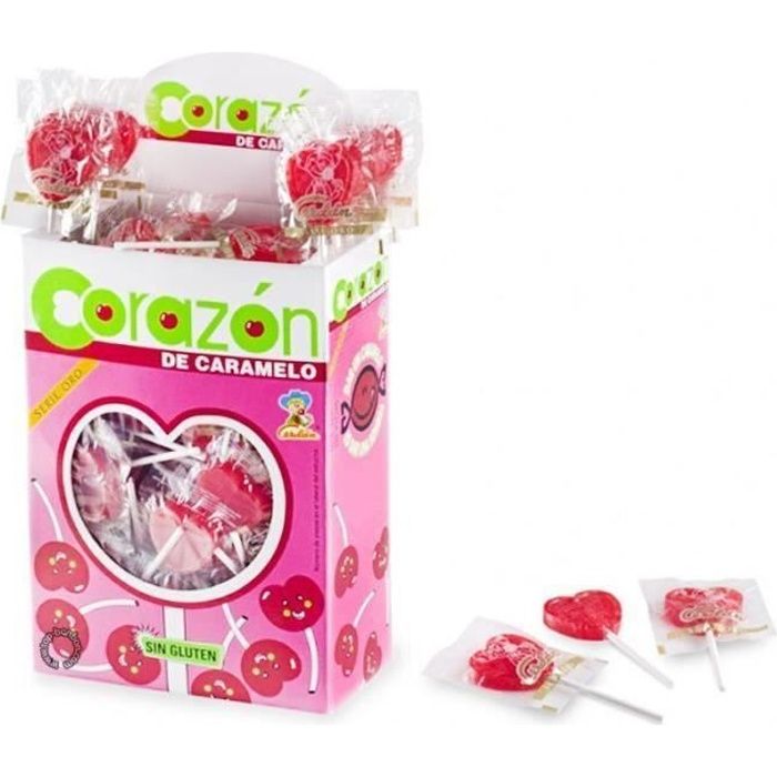 Sucette coeur cerise - 200 pièces