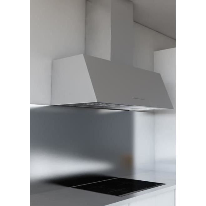 URBAN - MASTER 90 - hotte décorative murale - Evacuation ou recyclage - Moteur 1100m3-h - 48dB mini - L90cm - Inox