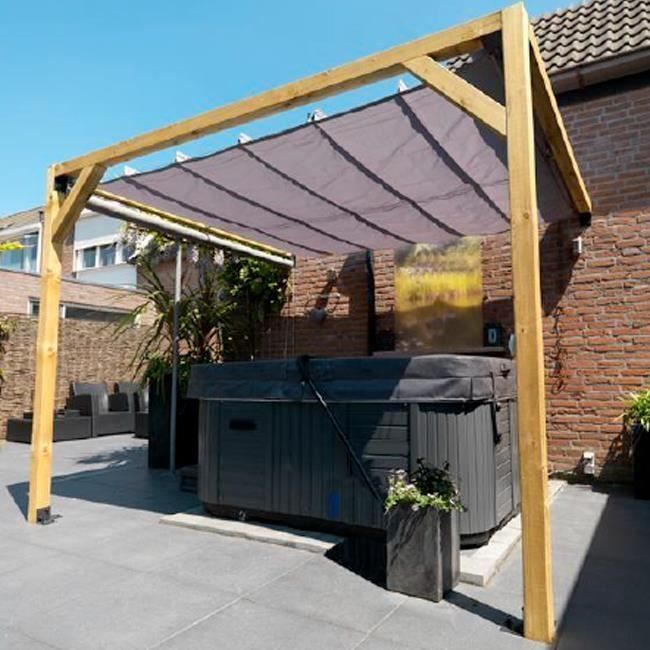 Store pergola impermeable 200x400cm - Couleur grise