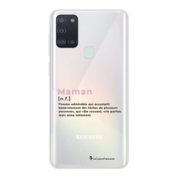 Coque Samsung Galaxy A21S 360 intégrale transparente Maman Definition Ecriture Tendance Design La Coque Francaise.