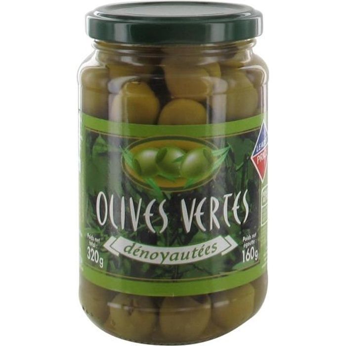 Olives vertes dénoyautées - 160g