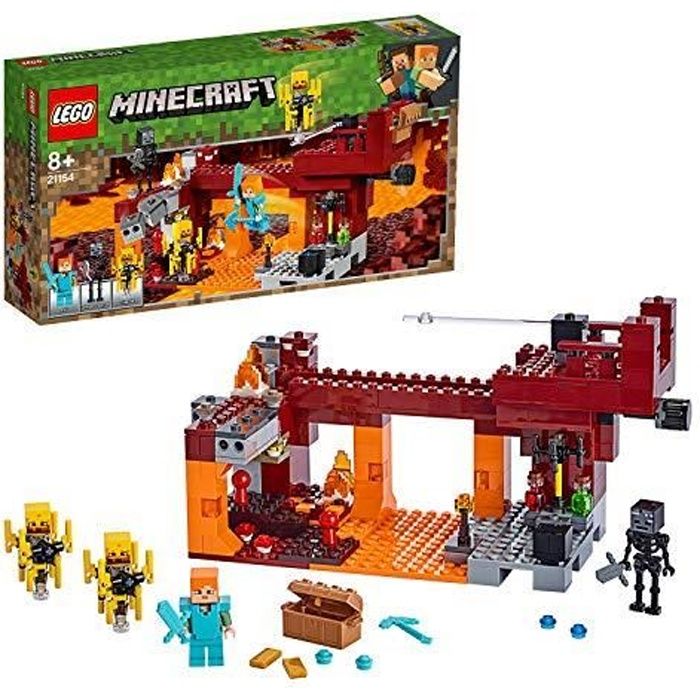 LEGO Minecraft - Le pont de Blaze, Jeu Construction et Aventure 8 Ans et Plus, Jouet pour Garçon et Fille de 372 Pièces 2115