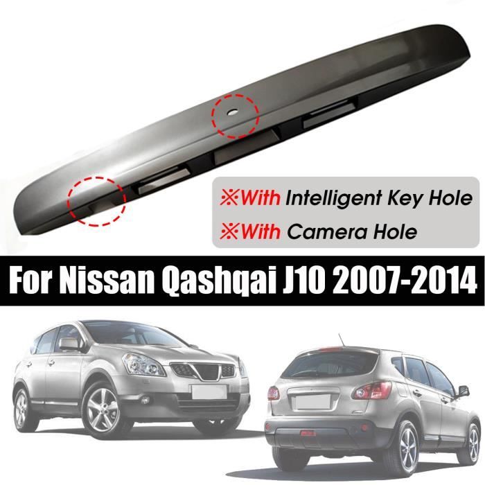 NEUFU Poignée de couvercle de coffre de hayon Auto avec clé intelligente trou de caméra pour Nissan Qashqai J10 07-14 Gris