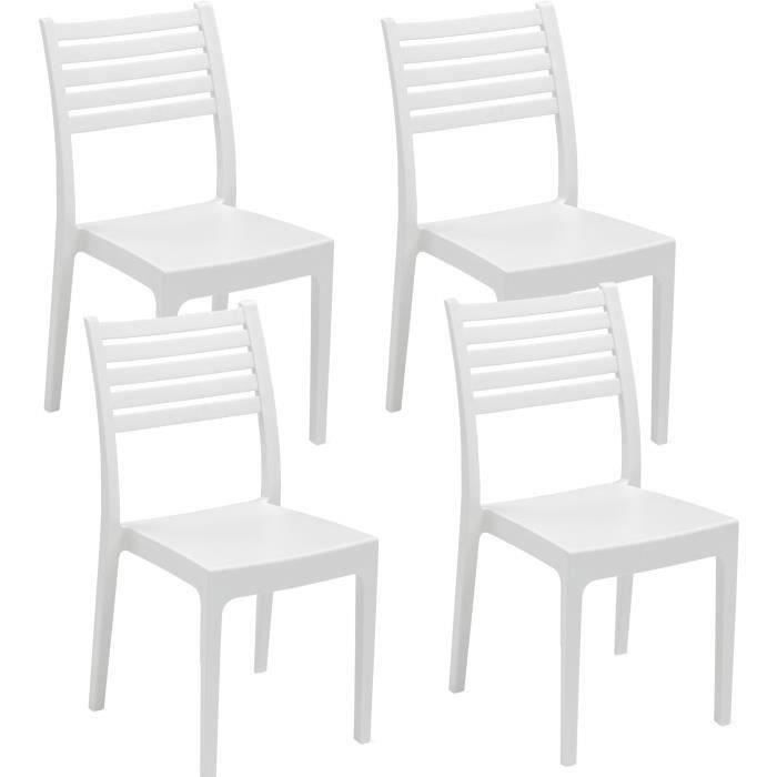 Lot de 4 chaises de jardin OLIMPIA ARETA - 52 x 46 x H 86 cm - Blanc