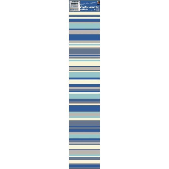 PLAGE Sticker Contremarche adhésive- Rayures100 x 19 cm