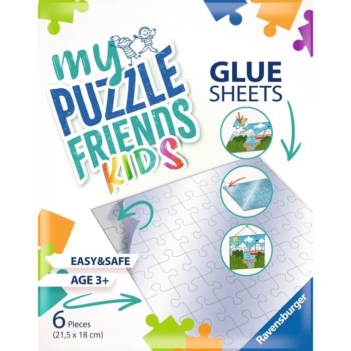 Ravensburger - Accessoire puzzle Enfants ou Adultes - 6 Feuilles adhésives pour puzzles jusqu'au 500p - Utilisable dès 3 ans - 13301