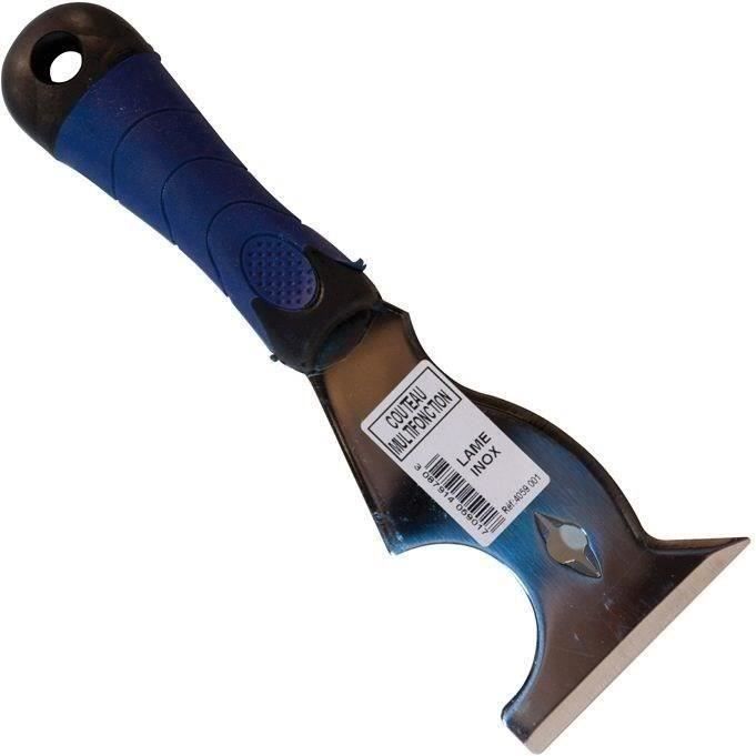 SAVY - Couteau multifonction inox bimatière bleu 4059 A