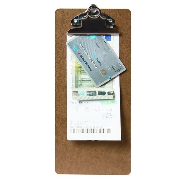 Clip board porte-addition marron 3 Bois