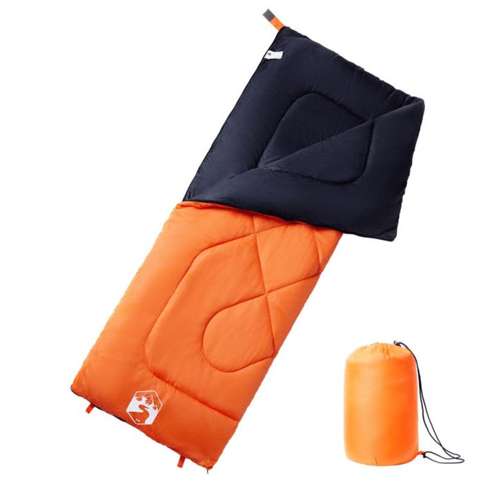 Sac de couchage - VIDAXL - 94464 - 3 saisons - Orange et noir - Rectangulaire 190x72cm