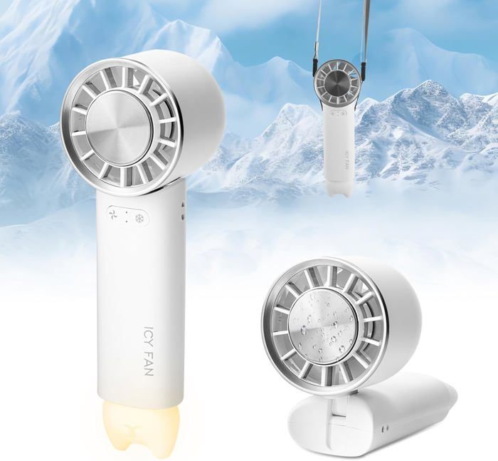 Mini ventilateur de climatiseur portatif mode de refroidissement de glace avec vent à 3 vitesses ventilateurs personnels recharge - Aveki