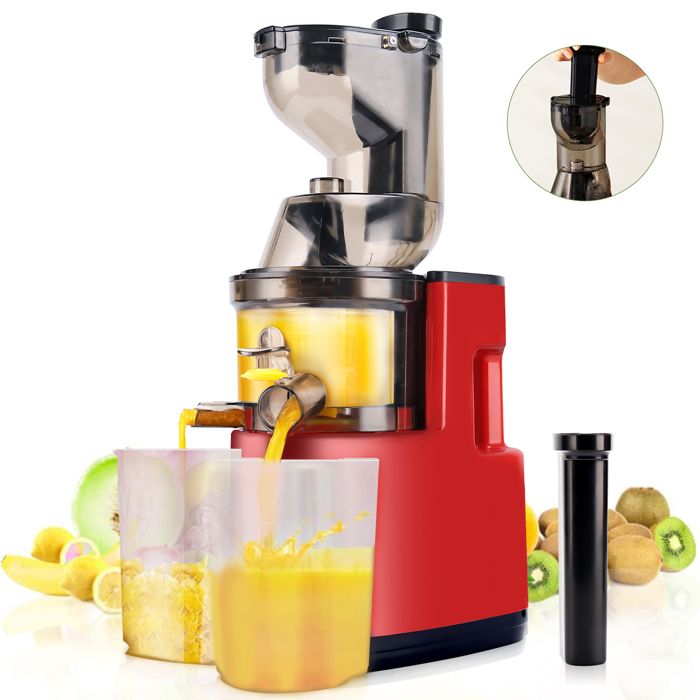 Extracteur de Jus de Fruits Légumes Smoothies Nettoyage installer Rapide Grand Bouche 80mm Sans BPA Rendement en jus de 99 % - Jiatzocn