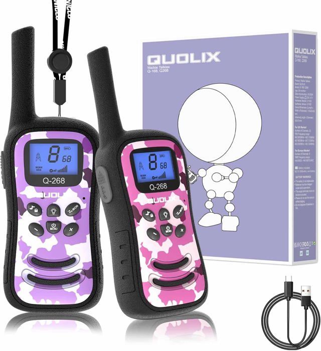 AWANFI Talkie-walkie pour enfants rechargeable, talkie-walkie longue portée avec batterie Li-Ion AWANFI Talkie-walkie pour enfants rechargeable, talkie-walkie longue portée avec batterie Li-Ion