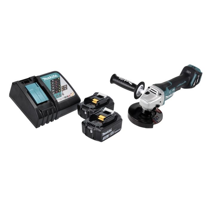 Makita DGA 517 RT Meuleuse d'angle sans fil 18 V 125 mm Brushless + 2x batterie 5 0 Ah + chargeur - vue 3