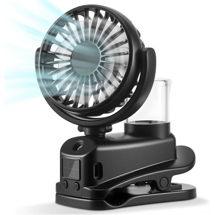 Ventilateur - HOME FIT TRAINING - Mini Ventilateur Portable - 4 Vitesses - Rechargeable - Pince - Hom