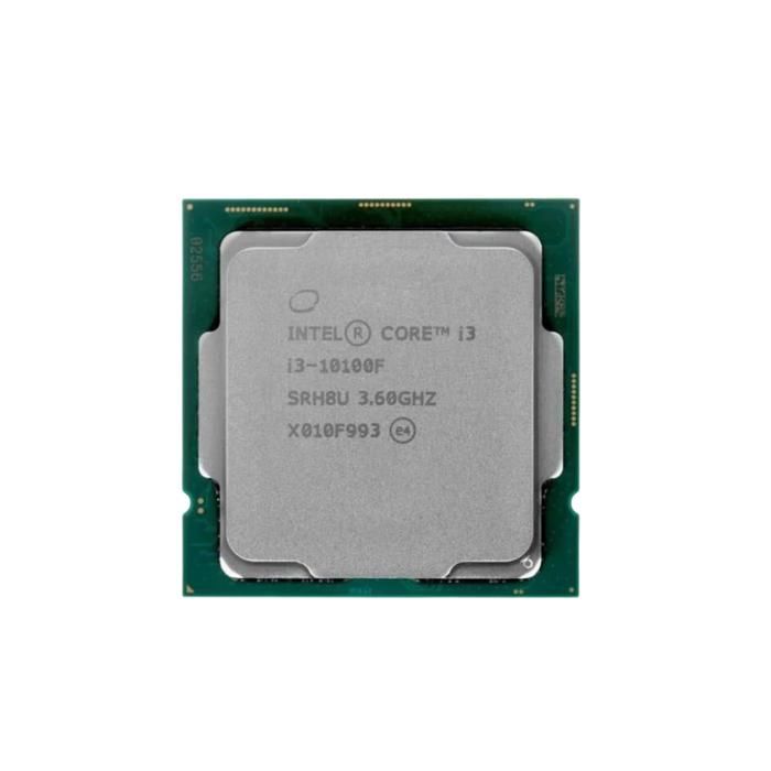 Core i3-10100F CPU Socket LGA 1200 4 cœurs 8 threads 3.6GHz 6Mo cache L3 65W