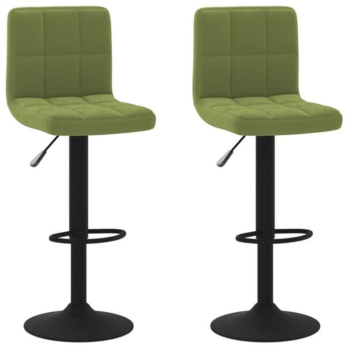Chaises de bar CLOUD lot de 2 Tabourets Hauts Siège Haut vert clair velours LV417