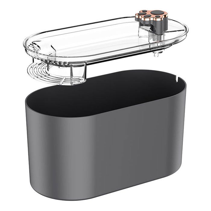 Fontaine eau chat filtration automatique ultra silencieuse design gris moderne pour chatons/adultes Label