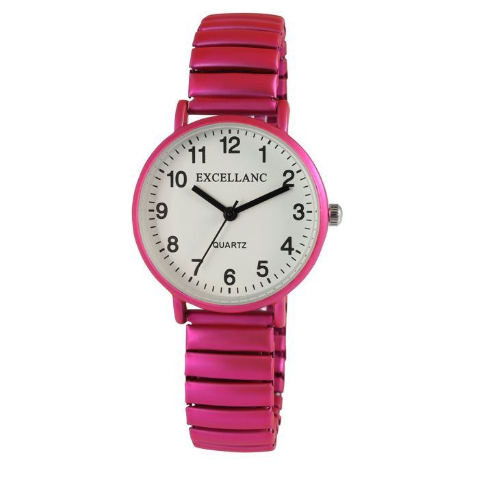 Montre bracelet - EXCELLANC - Excellanc Femme Rose Métal - 30 mm - Bracelet extensible métal 14 mm - Quartz PC21