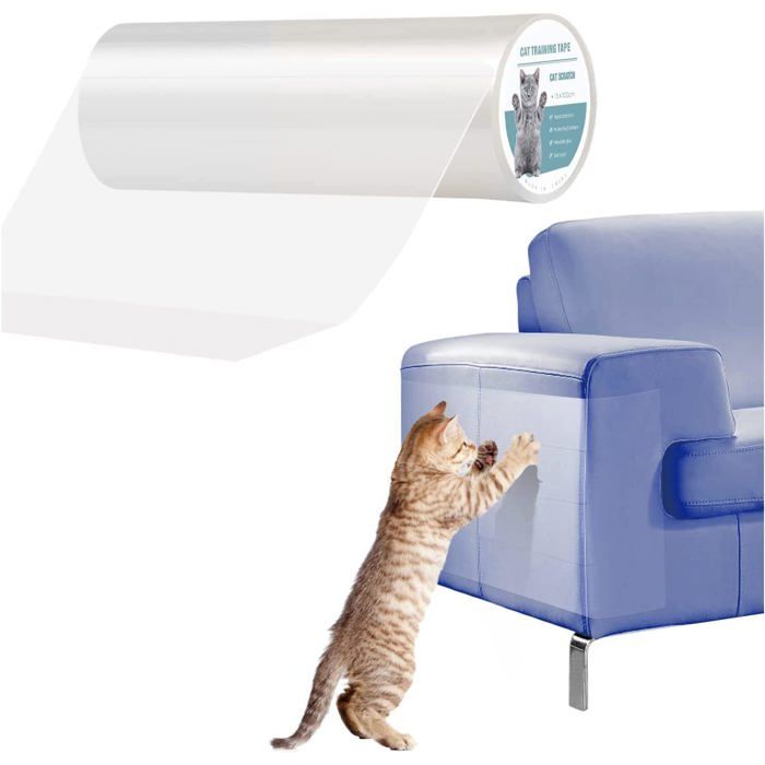 Protection canapé anti-griffe - VETOBIOL - Sticker transparent - Rouleau 30x500 cm - PVC solide - Installation facile Protection canapé anti-griffe - VETOBIOL - Sticker transparent - Rouleau 30x500 cm - PVC solide - Installation facile