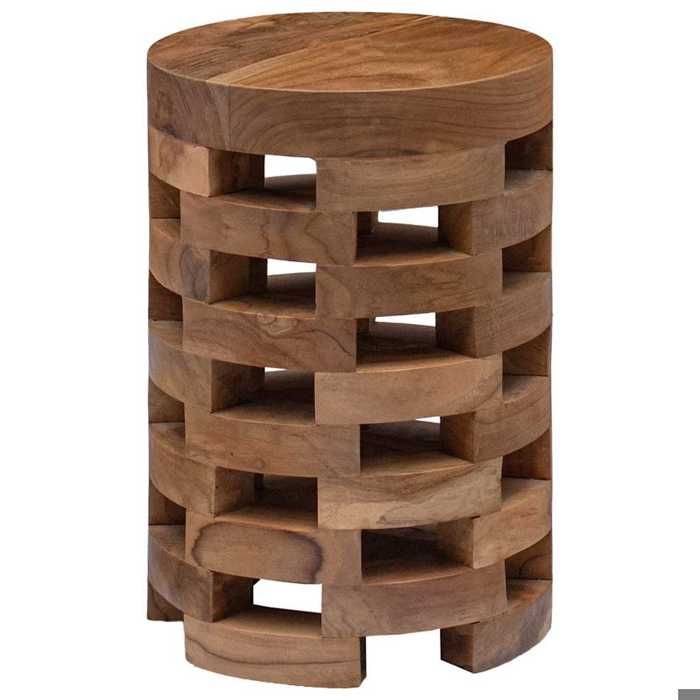 NEW Chevet Moderne - UU - Table de chevet/nuit - avec rangement 30x30x45 cm Bois de teck massif FR_19996