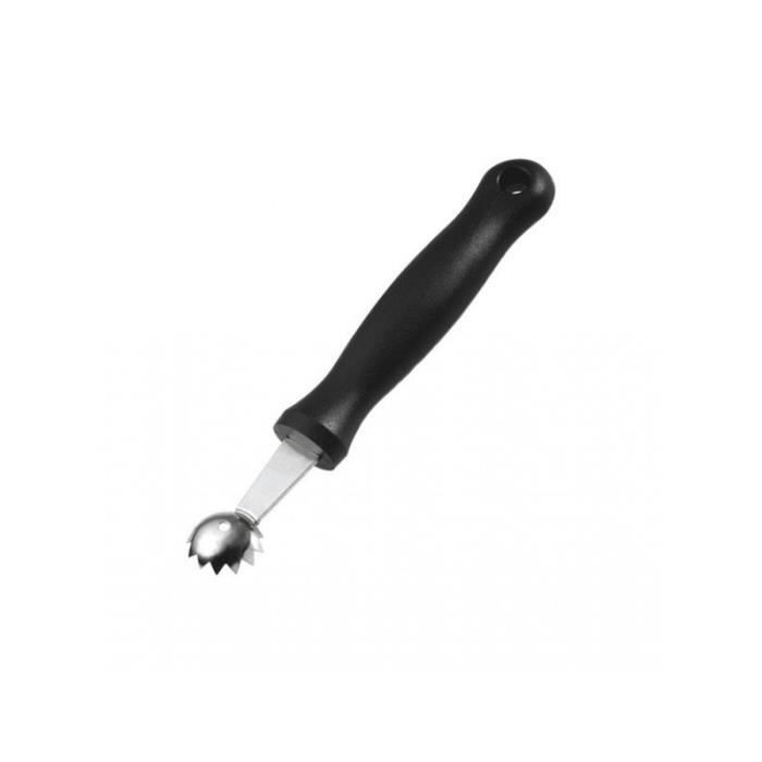 Kit 2 Pièces équeuteur Fraises Et Cuillère à Melon - Inox Et Plastique, Double Usage, Pour Fruits, Cocktails, Décoration, Antidérapant