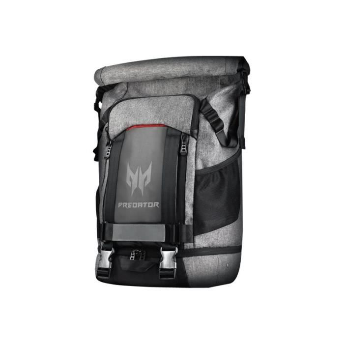Acer Predator Gaming Rollup Backpack Sac a dos pour ordinateur portable 15 gris noir Touches rouges Cdiscount Bagagerie Maroquinerie