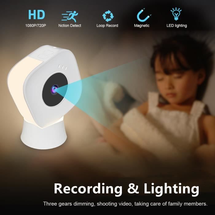 Lampe à caméra espion wifi Full HD 1080P vision de nuit audio