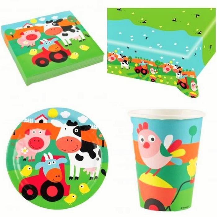 Kit Anniversaire Animaux De La Ferme Pour 16 Cdiscount Maison