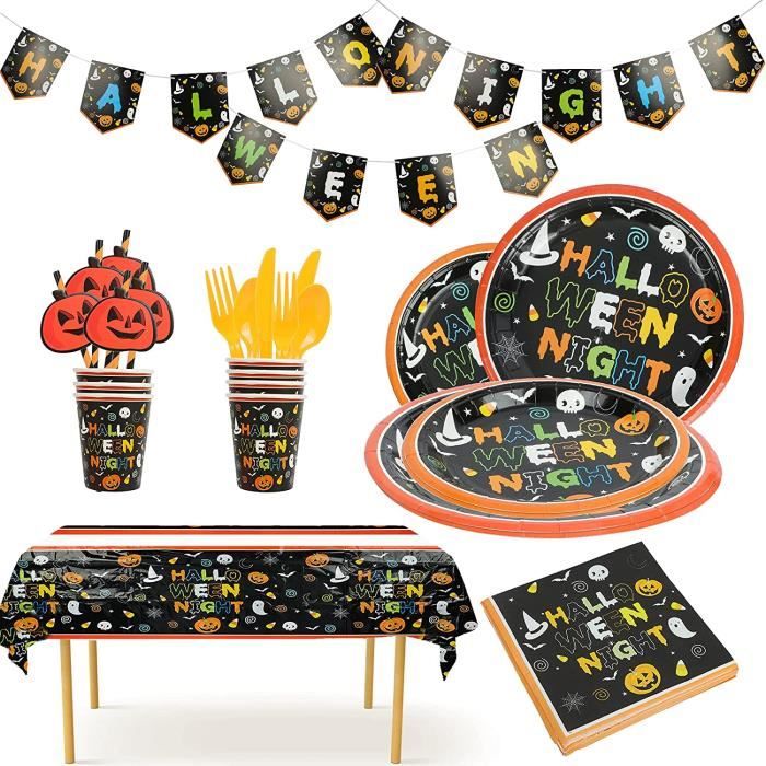 Halloween Paper Plates And Napkins Halloween Party Supplies Kit For 24 - Skull & Bat Plates, Napkins, Forks - Disposable Bats Halloween Decoration Halloween Paper Plates And Napkins Halloween Party Supplies Kit For 24 - Skull & Bat Plates, Napkins, Forks - Disposable Bats Halloween Decoration