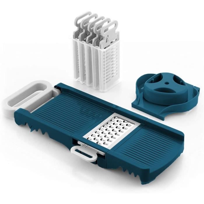 Mandoline pliable ARTHUR MARTIN AMM530 6 en 1 3 Lames de râpes et 3 lames de coupes légumes Acier inoxydable