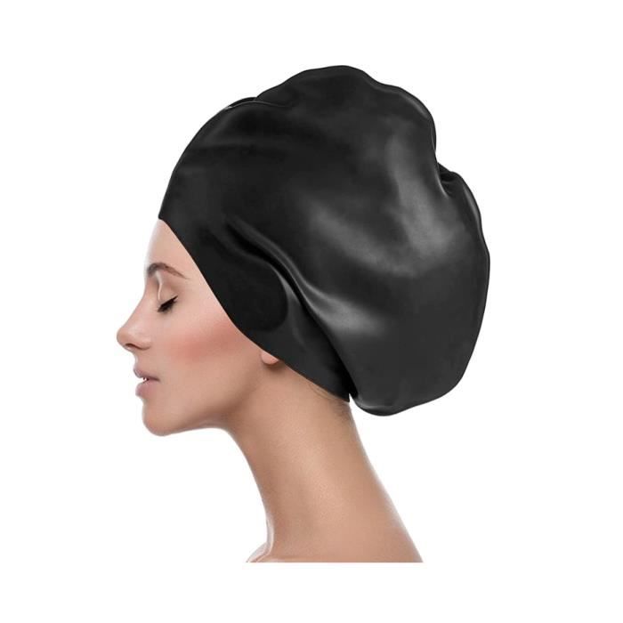 Bonnet de bain femme, bonnets de bain en silicone pour cheveux
