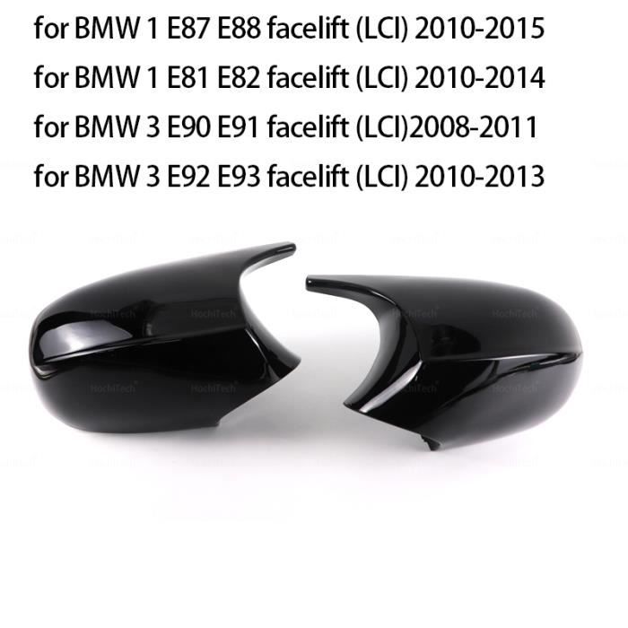 LCI noir - Coque de rétroviseur noir en fibre de carbone, Style E90 E91 M3  E81 E82 E87 E88 pour BMW Série 1 3 - Cdiscount Auto