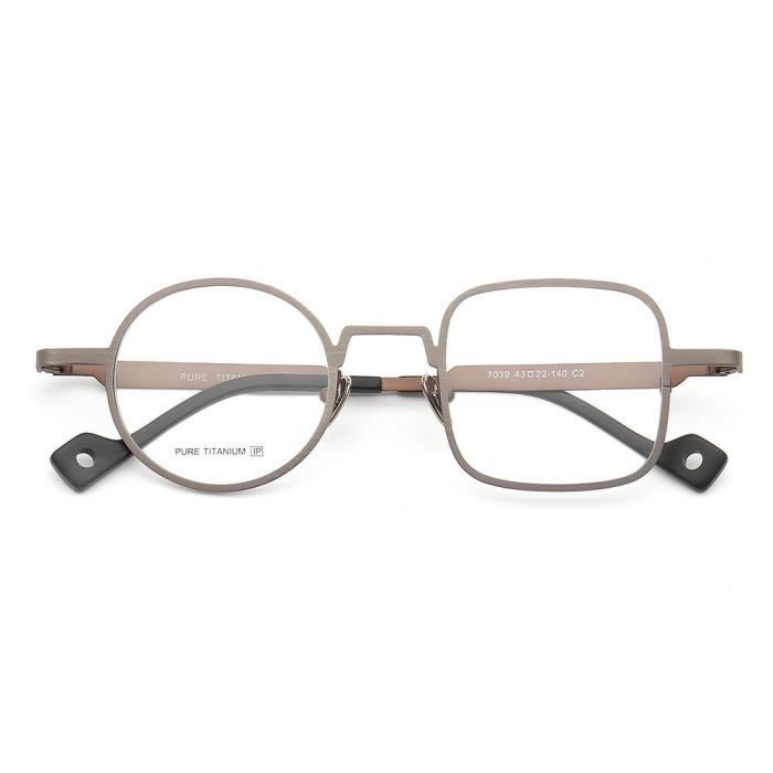 Lunettes lumiere bleue Montures optiques en titane IP pour hommes lunettes asymetriques monture ronde et carree C2 A7374222 Achat Vente lunettes de vue Lunettes lumiere bleue Montures optiques en tita...