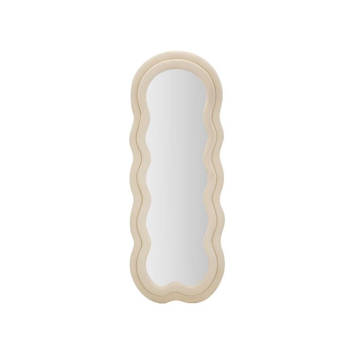 Miroir Mural en Velours Wavy 160cm Crème