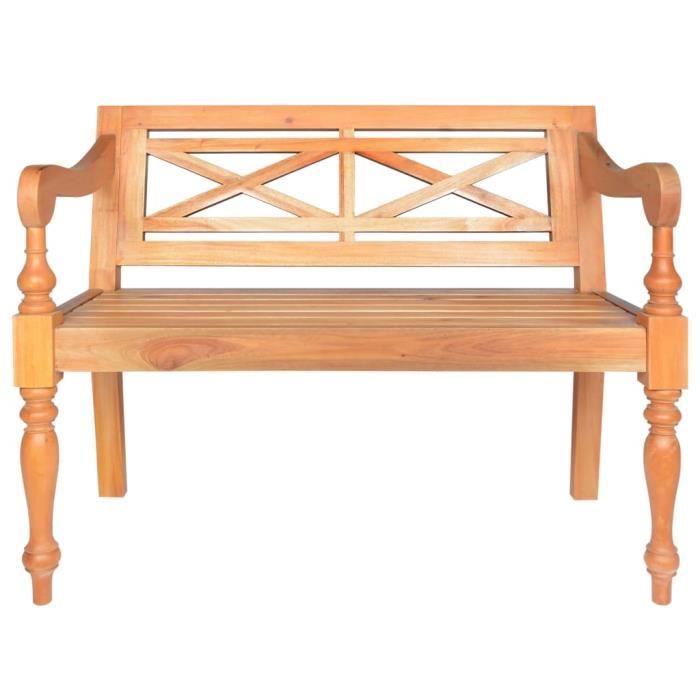 Banc - BATAVIA - Batavia 98 cm - Bois massif - Marron clair - Intérieur