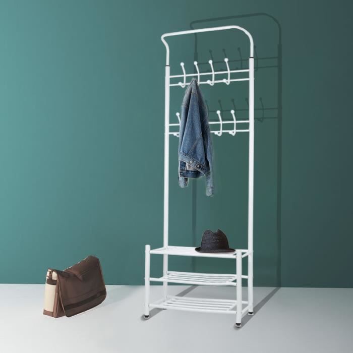 Luxs Porte Manteau Avec Rangement Chaussures Meuble D Entree En