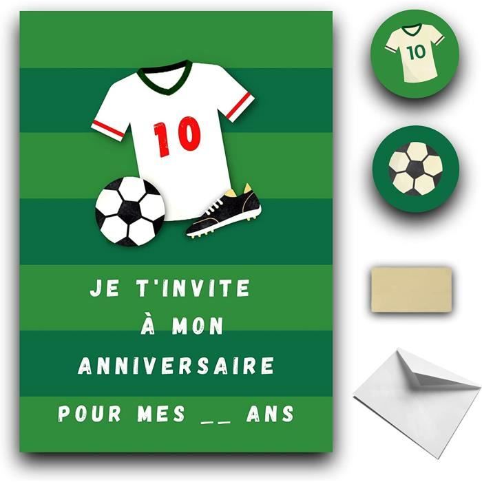 10 cartes invitation anniversaire en Français • 10 enveloppes
