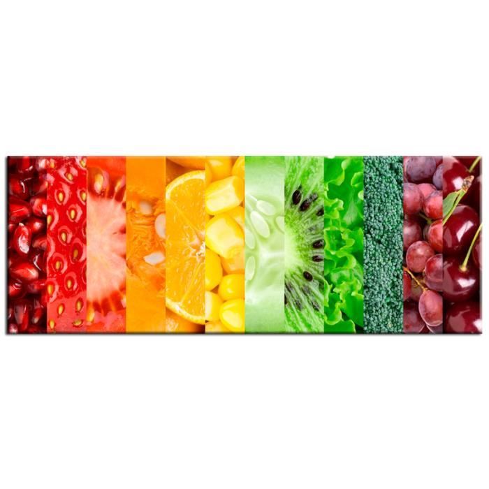 Tableau Decoratif Fruits Et Legumes Declina 100x35 Multicouleur Cdiscount Maison