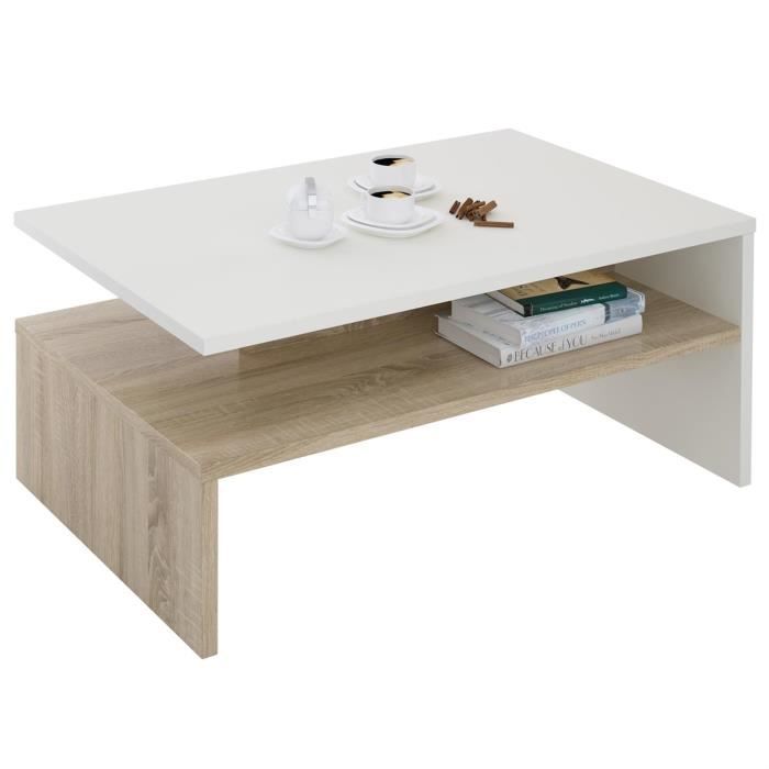 Table Basse Adelaide Table De Salon Rectangulaire Avec Compartiment De Rangement Ouvert En Melamine Blanc Mat Decor Chene Sonoma Achat Vente Table Basse Table Basse Adelaide Mdf Me Cdiscount
