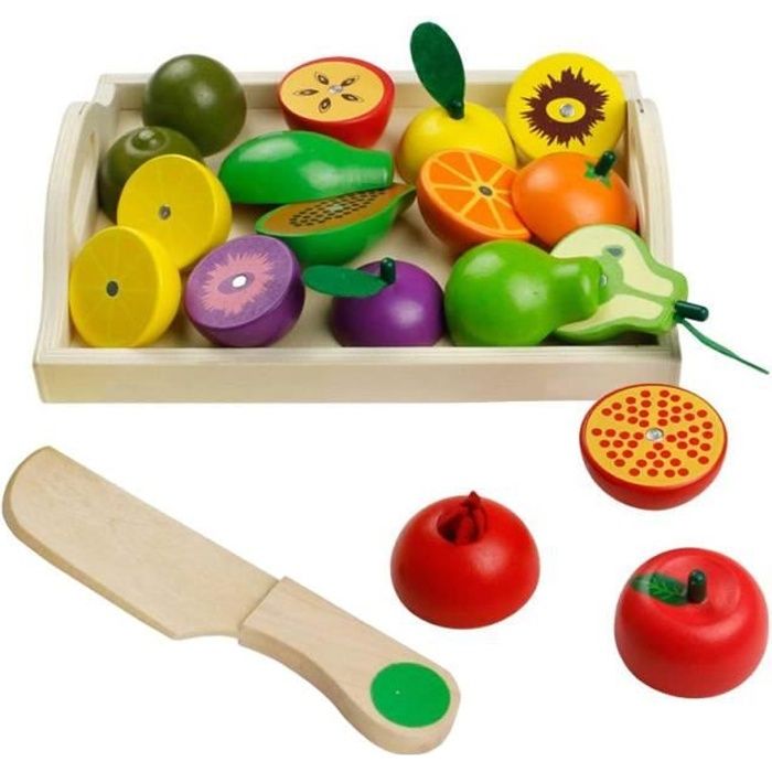 Fruits et légumes en bois à découper pour enfant