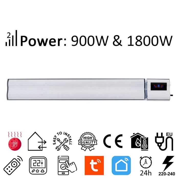 ElectricSun 1800W blanc radiateurs électriques infrarouge