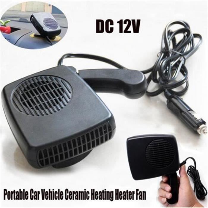 Chauffage De Voiture 12V Portable 2 En 1 - Dégivreur Pare-Brise & Ventilateur Chauffant Céramique Rapide