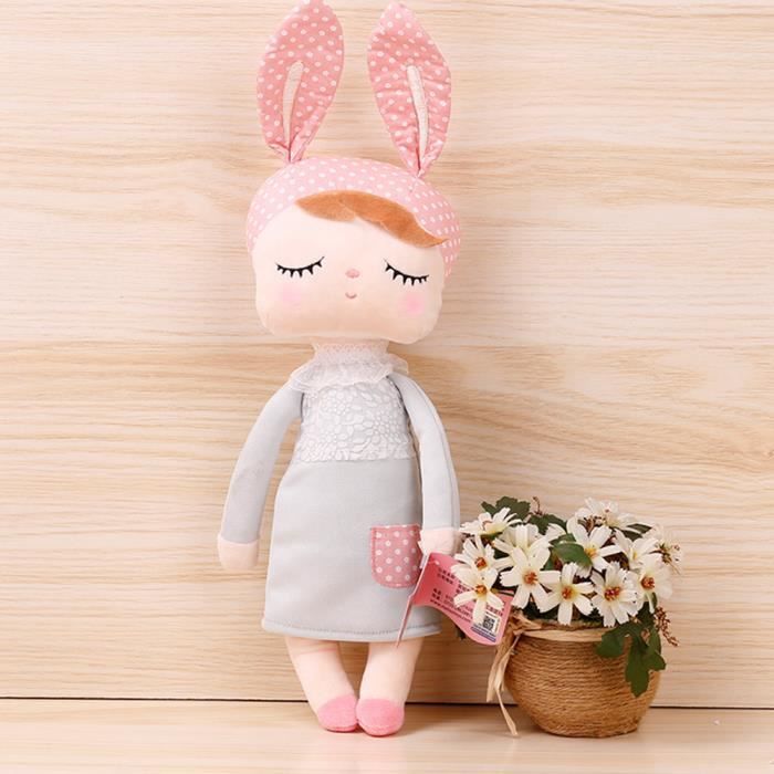 Mignonne Peluche Bebe Jouets Angela Dormir Poupee Cadeau Doudou Lapin Gris Cdiscount Jeux Jouets