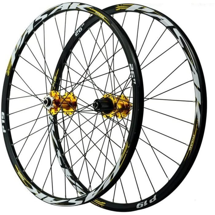 26 Pouces 27,5" 29 Pouces Paire de Roues VTT Libération Rapide Paroi Double Alliage D
