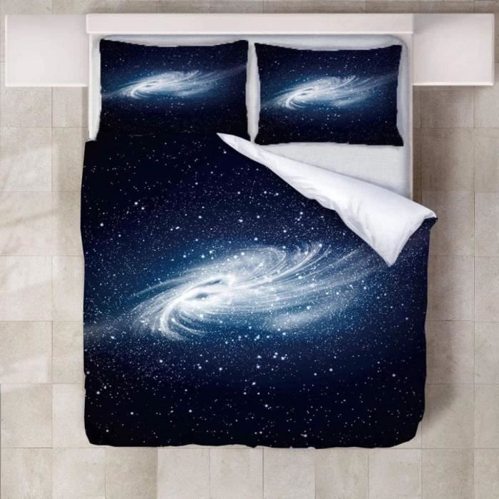 Housse de Couette - Marque - Bleu Ciel Étoilé De L'Univers - Microfibre